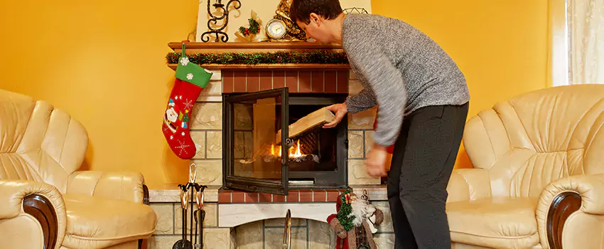 Rusted Metal Fireplace Restoration in Colton, California